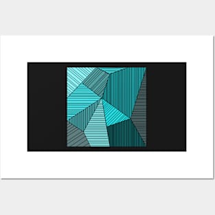 teal triangles Posters and Art